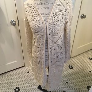 Full length crotched lace cardigan